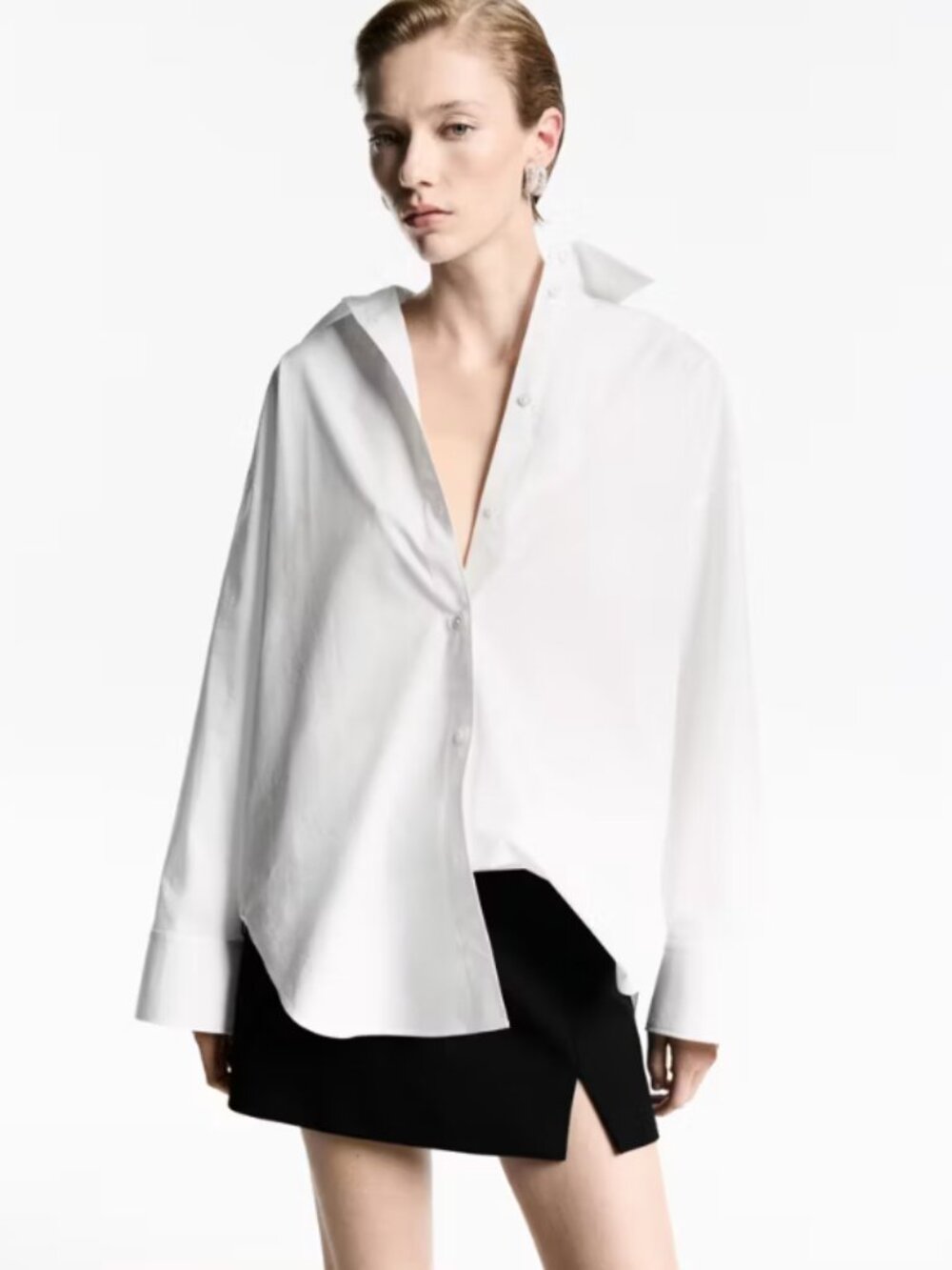 NWT Mango White 100% cotton oversized shirt